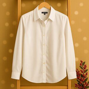 Jones New York Signature 100% Cotton White Button Shirt - Women’s XL- Easy Care